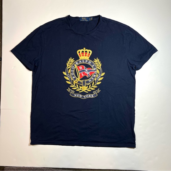 POLO RALPH LAUREN New York 1967 Crest Emblem Logo T-Shirt Size Large - Picture 2 of 8